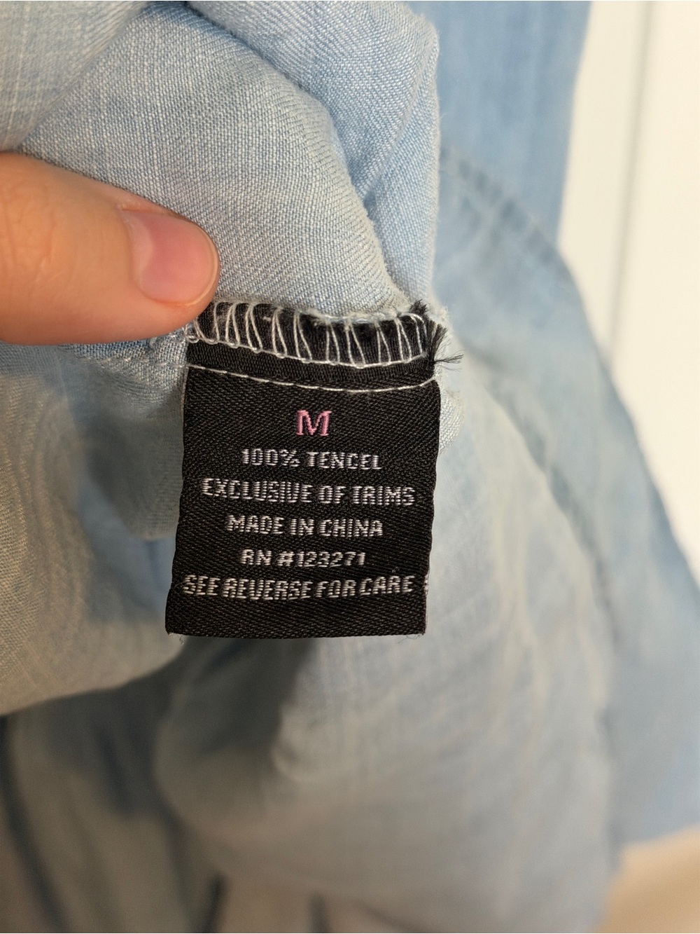 Justify Chambray Denim Maxi Dress Smocked Button Front Size Medium - Picture 9 of 11